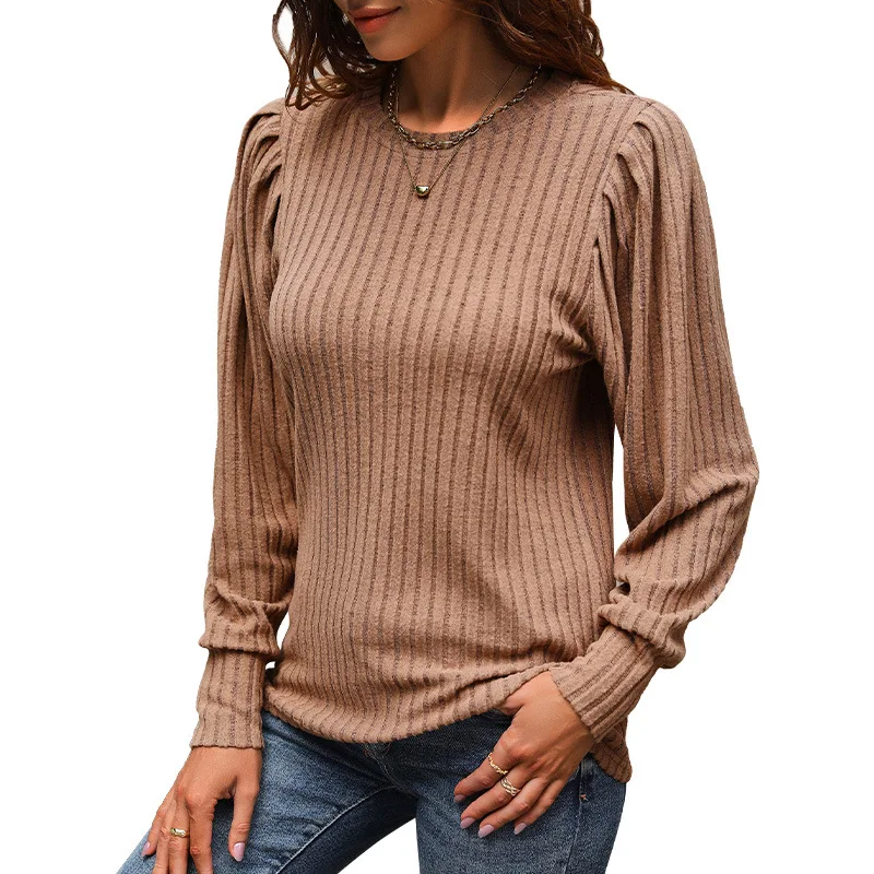 

Qybian 2024 Long Sleeve Shirts For Women Trendy Casual Square Neck Tops Lightweight Sweaters