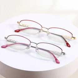 Ultra Light Fashion Anti Blue Light Presbyopia Eyewear Women New Reading Glasses Silver Frame Finished Eyeglasses Gafas 1.0~4.0