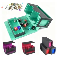 Estuche para baraja de cartas de comandante comercial 3 en 1, caja de almacenamiento de tarjetas de cuero PU con capacidad para más de 200 tarjeteros con cierre magnético para juego PKM MTG TCG
