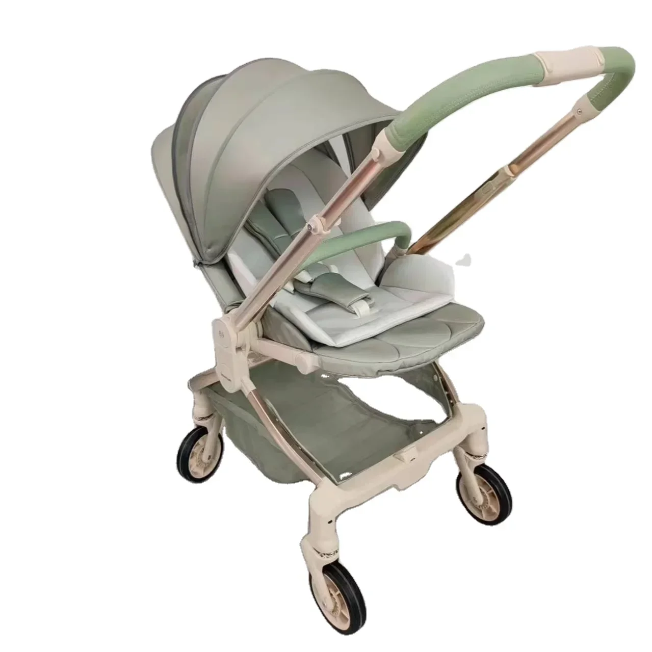 Passeggino a quattro ruote in alluminio leggero Passeggino pieghevole universale Maniglia inversa 3 anni + Accessori per bambini in EVA Nuovo