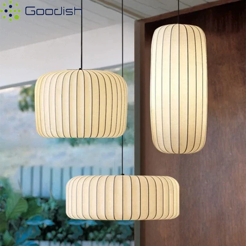 

Японские подвесные светильники из шелка в стиле ваби-саби, светодиодные, ручной работы, креативные лампы для декора ресторанов и дома, люстры