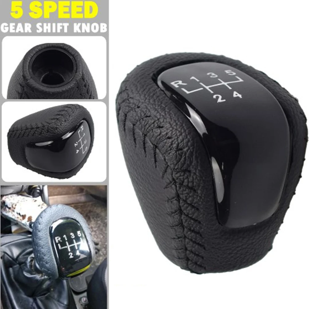 /5 /Gear /Shifts Knob Ball For Buick 08-12 For Chevrolet For Aveo 09-13 Black Rubber Leather Shiftser Head Lever Replacement Aut