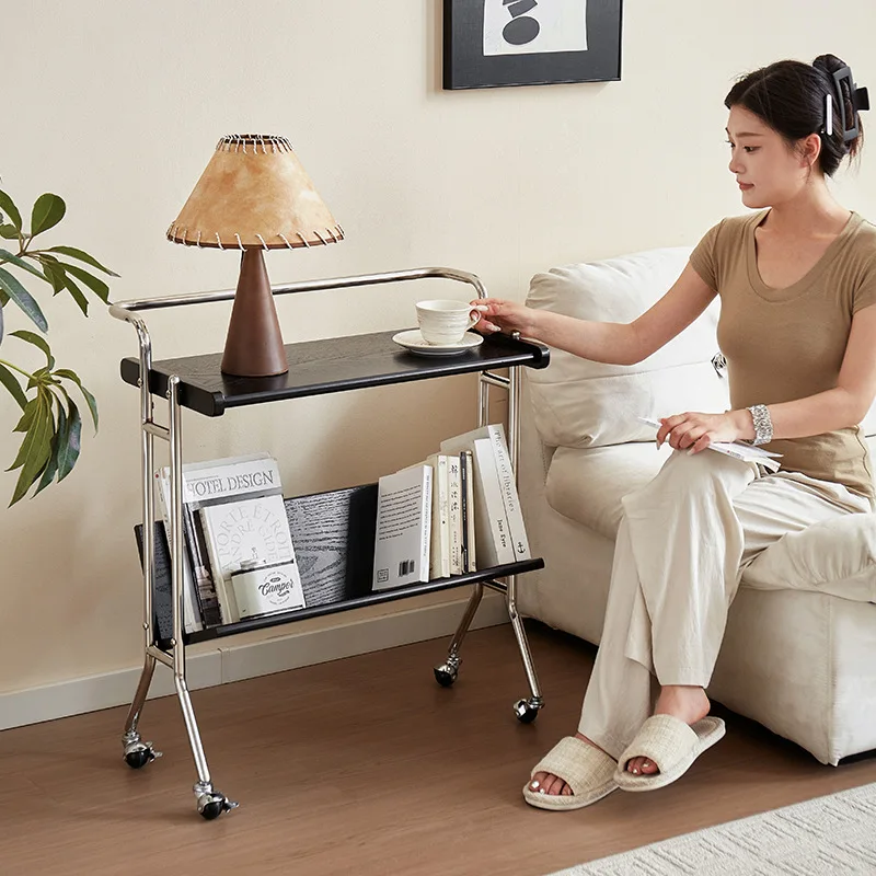 Movable sofa side  , small  , living room mini C-type coffee  , bedside table, simple tea