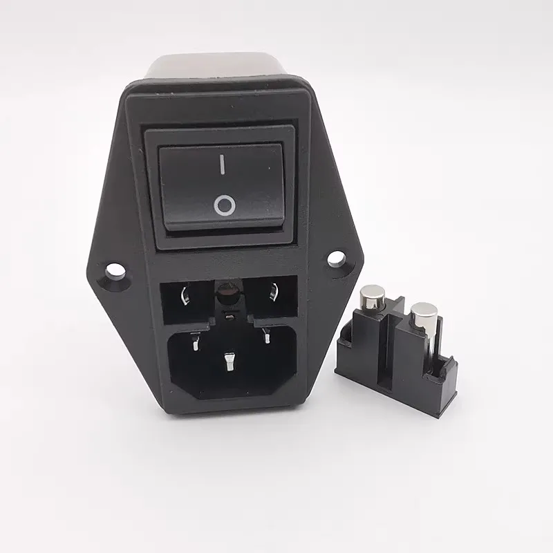 Taiwan CW2C-06A-T(F2)/CW2C-10A-T(F2) 3-in-1 socket KCD5 switch Dual fuse C14 quality word power filter