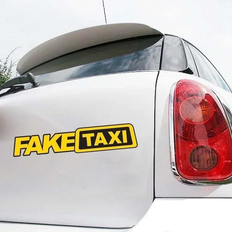 1Pcs Fake Taxi Sticker Funny Car Window Stickers Creative and Personalized Creative Patterns Car Glass Decoration Accessories view 3