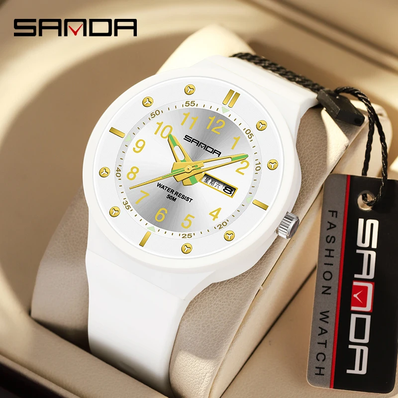 

New 2023 Top Men's Watches Youth Fluorescent Fashion Trend Outdoor Waterproof Sanda 9012 Calendar Quartz Watch