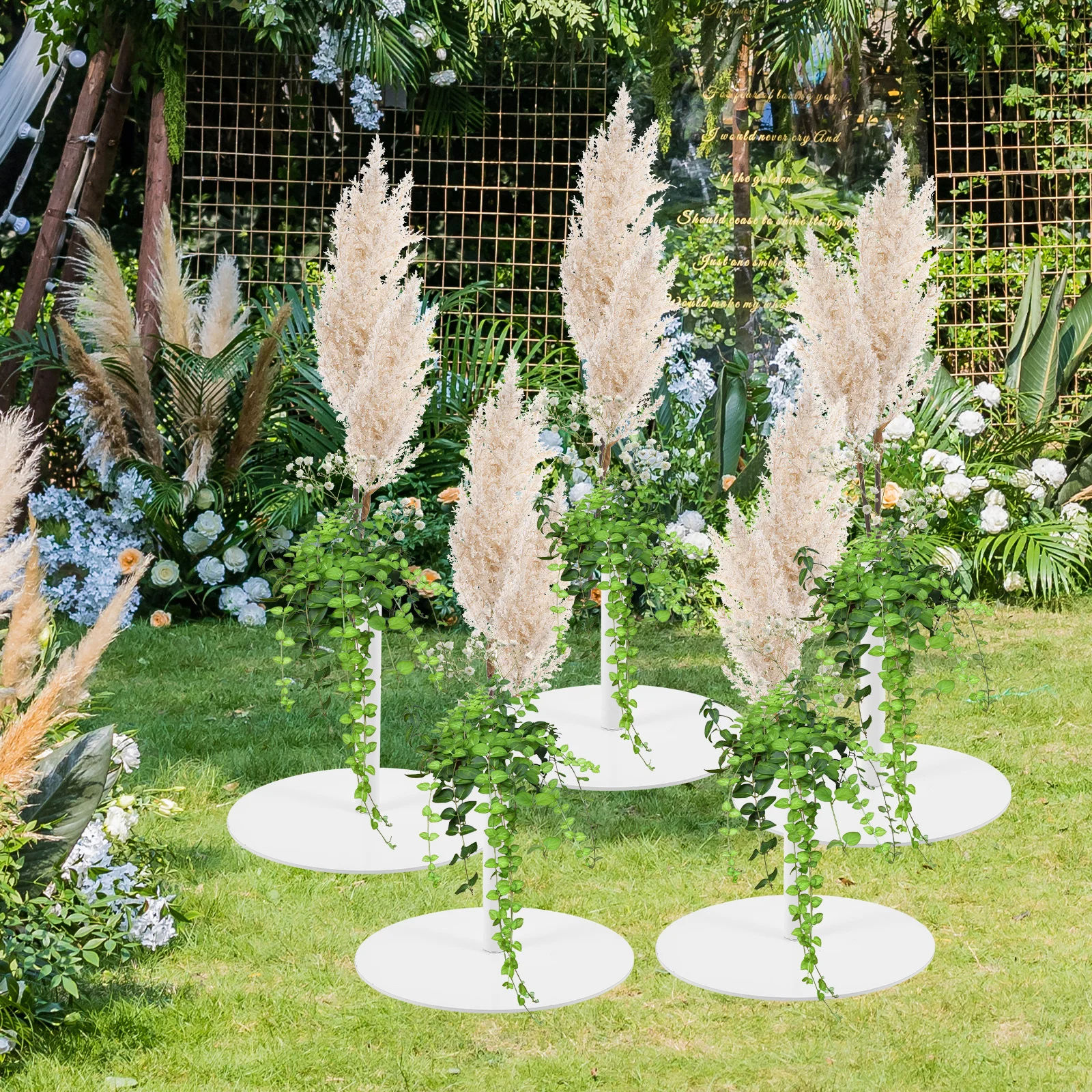 

Large Wedding Base White Single Tube Thickened Iron St for Flower Iron Base Floral Arrangement Decorations DIY Supplies