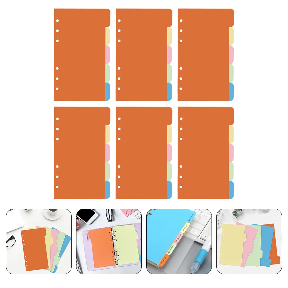 Paper Tabs Dividers for Notebooks Color Index Label Pocketbook Papers with Hole