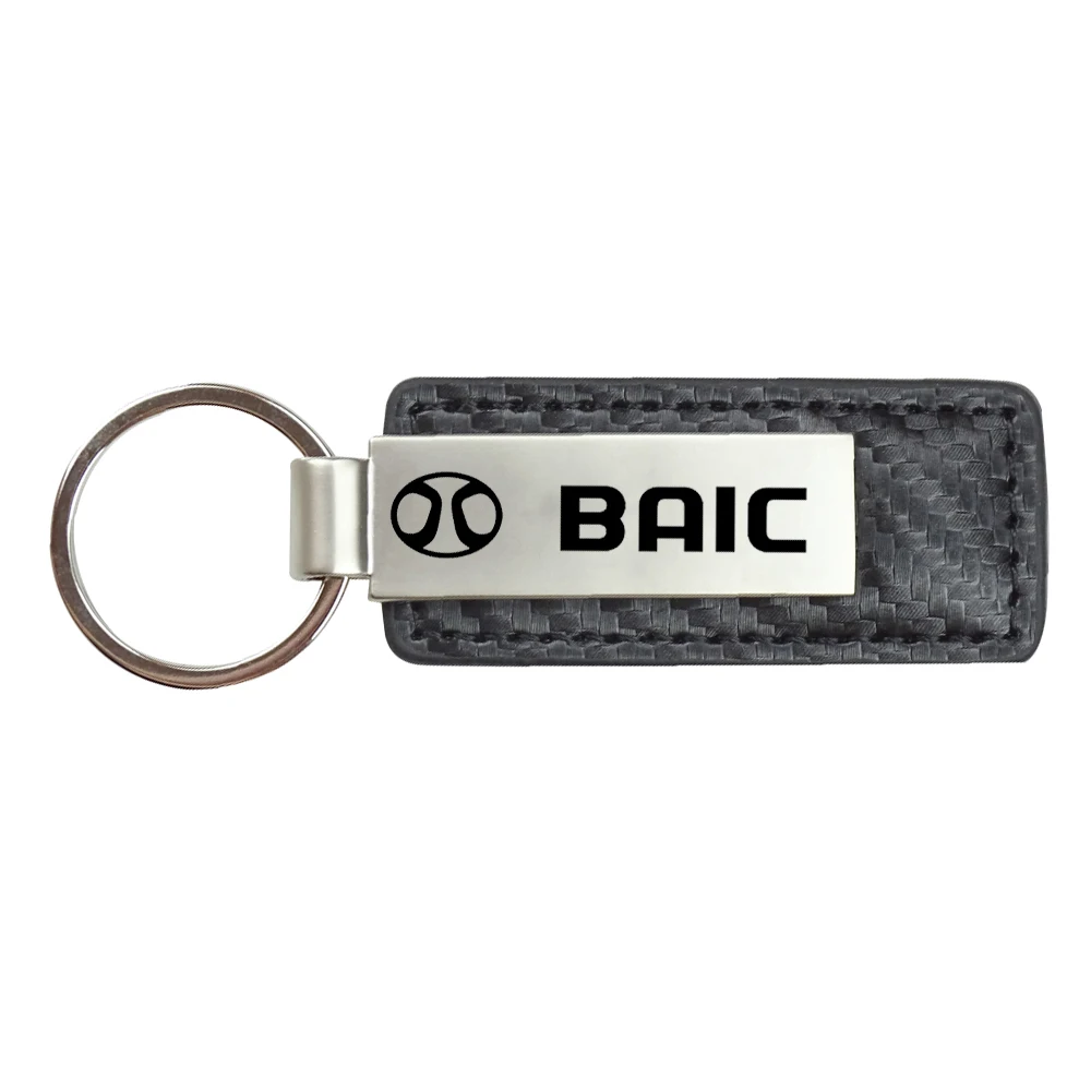 New Leather Metal Car Key Chain Keychain Car Key Ring for BAIC Senova D20 X35 X55 CC Changhe Kenbo S2 S3 Beijing BAW Accessories