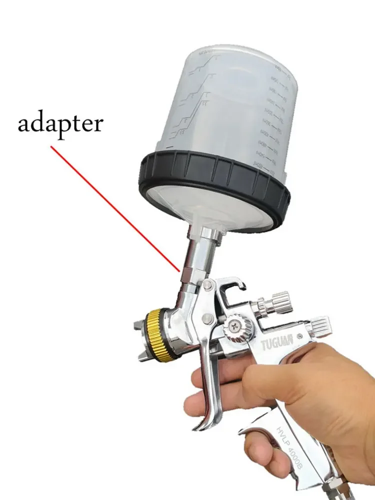 

Aluminum Alloy Spray Gun Connector PPS Adapter Spray Gun Cup Adapter Disposable Measuring Cup Suitable For SATA Devilbiss Iwata