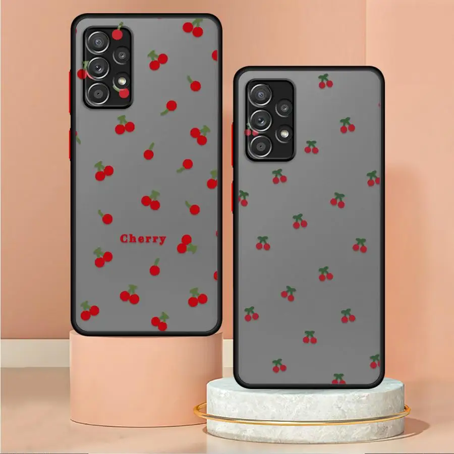 Phone Cover Case for Samsung Galaxy A14 A23 A56 A55 A34 A36 A73 A33 A16 A15 A53 A54 A52S A72 A35 A17 A52 Cute Cartoon Cherry