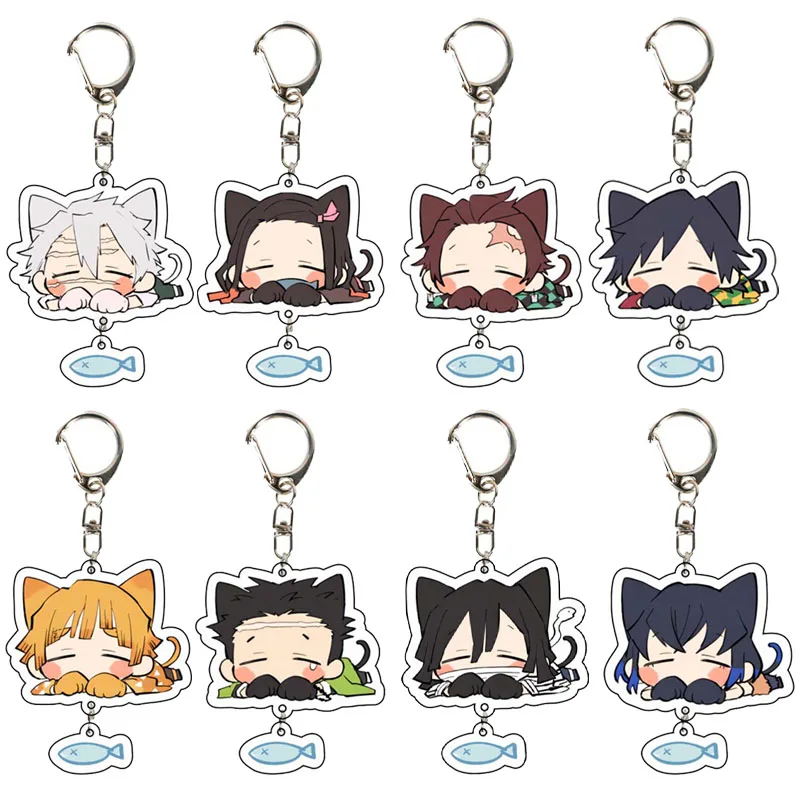 

Anime Acrylic Keychain Demon Slayer Kamado Tanjirou Nezuko Agatsuma Zenitsu Tsuyuri Kanawo Bag Pendant Key Ring Decoration