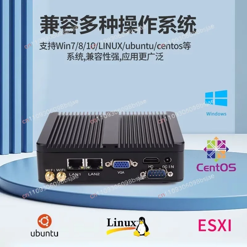 Embedded fanless micro industrial computer 12th generation Core i35i7 dual network port dual serial port linux with RS485/232
