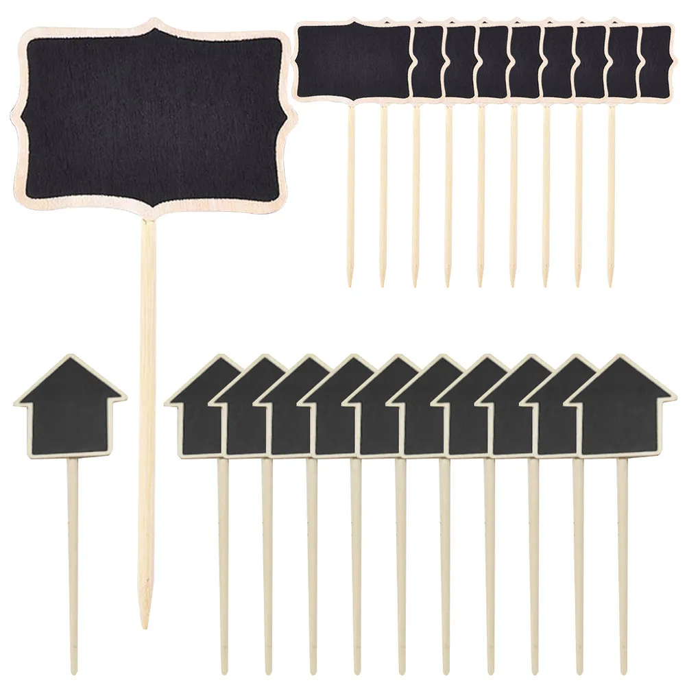 20Pcs Wooden Plant Sign Stakes Chalkboard Garden Labels for Potted Plants Herb Garden Plant Classification Decoration Wedding