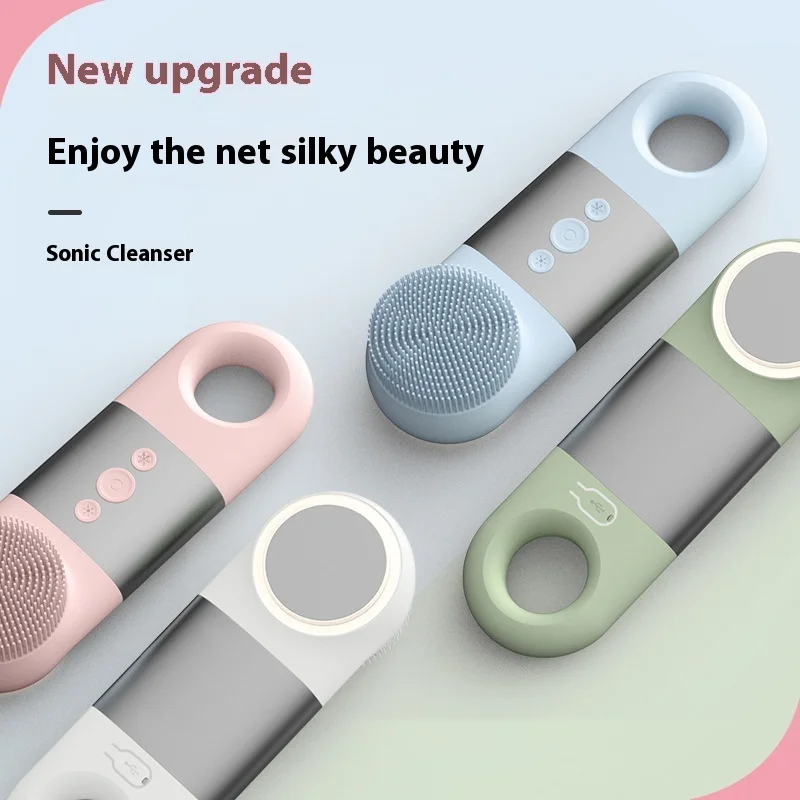 New silicone electric massage cleanser face washer skin face makeup remover hot and cold compress massage tool