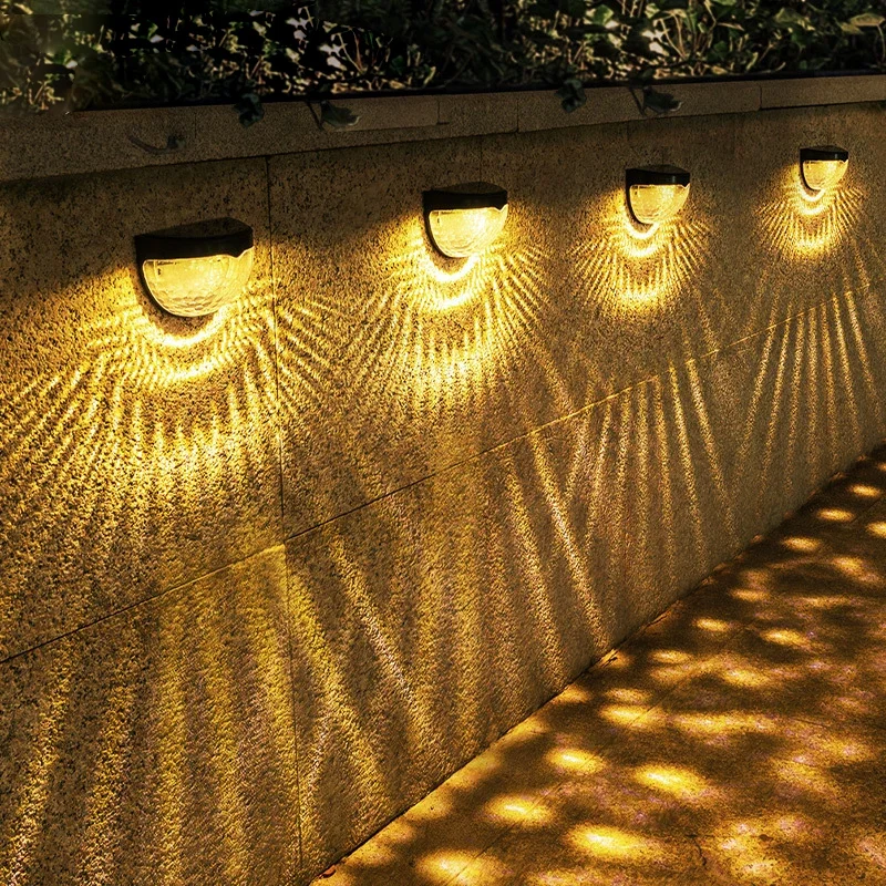 

4PCS Solar Fence Light Wall Light Control Induction Energy Saving Waterproof Courtyard Garden Decoration Solar Light Outdoors