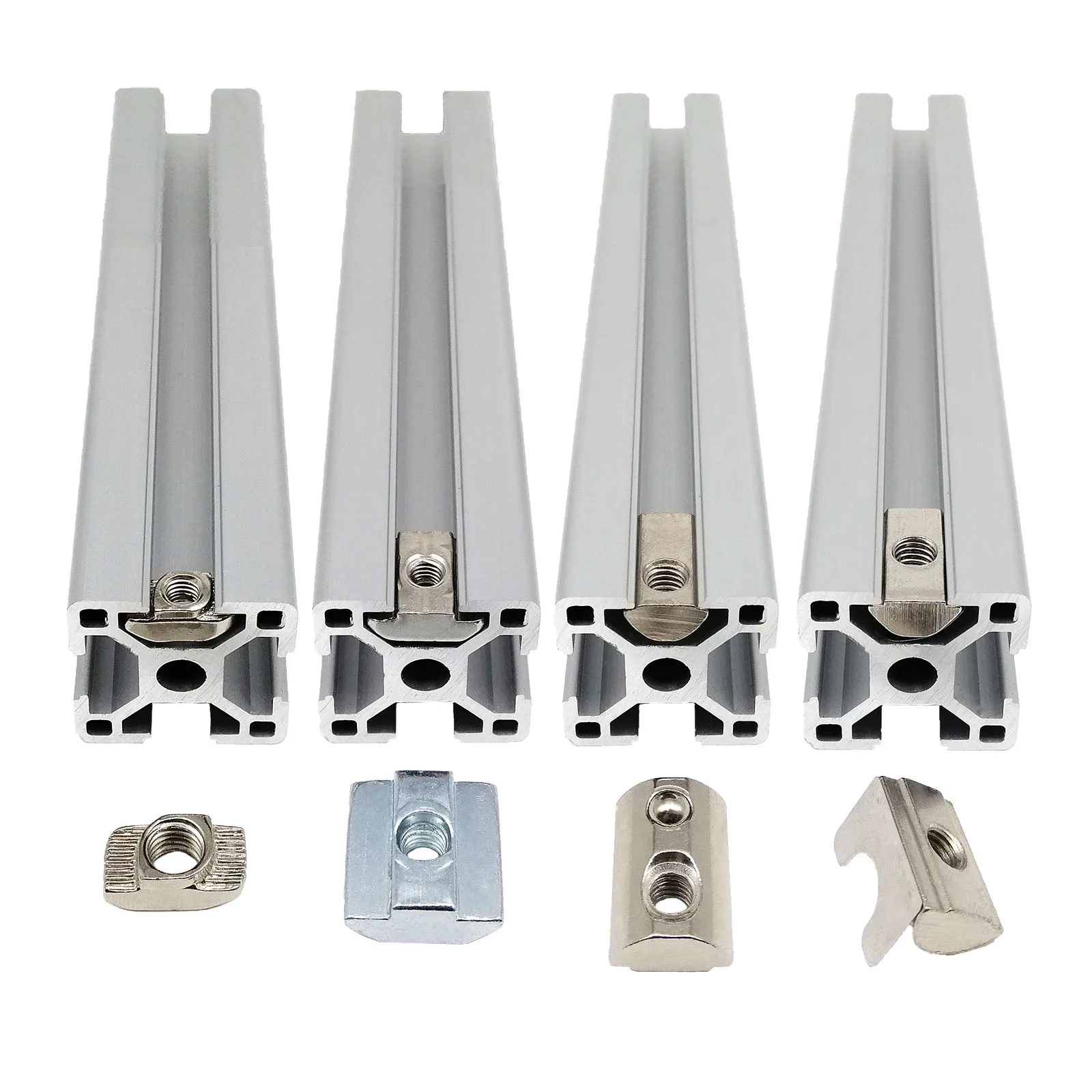HZYUEGOU 5 Stück M3 M4 M5 M6 M8 T-förmige Gleitmutter mit Federkugel für Aluminiumprofil-Schienen der Serien 20, 30, 40, 45 – Detail 6