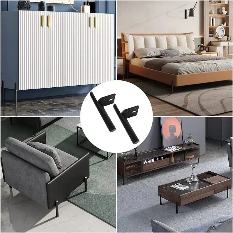 4pcs Chair Base Custom Made Matt Black Textural Furniture Accessories For Cabinet Stylish Metal Iron Sofa Stands  15cm