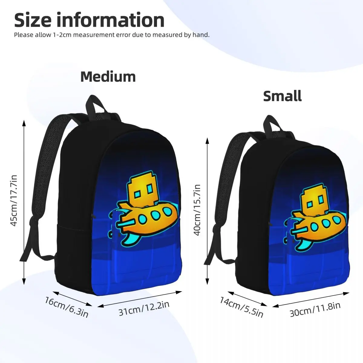 Geometry Dash Video Game Mochila, Pré-escolar Jardim de Infância Escola Estudante Cartoon Book Bags, Boy Girl Kids Daypack Gift