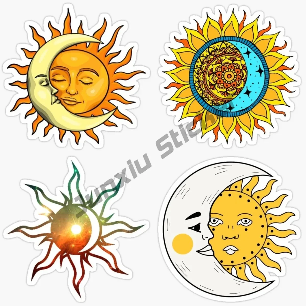 

Galaxy Sun And Moon Vinyl Waterproof Sticker Decal Car Laptop Wall Window Bumper Sticker Decoration