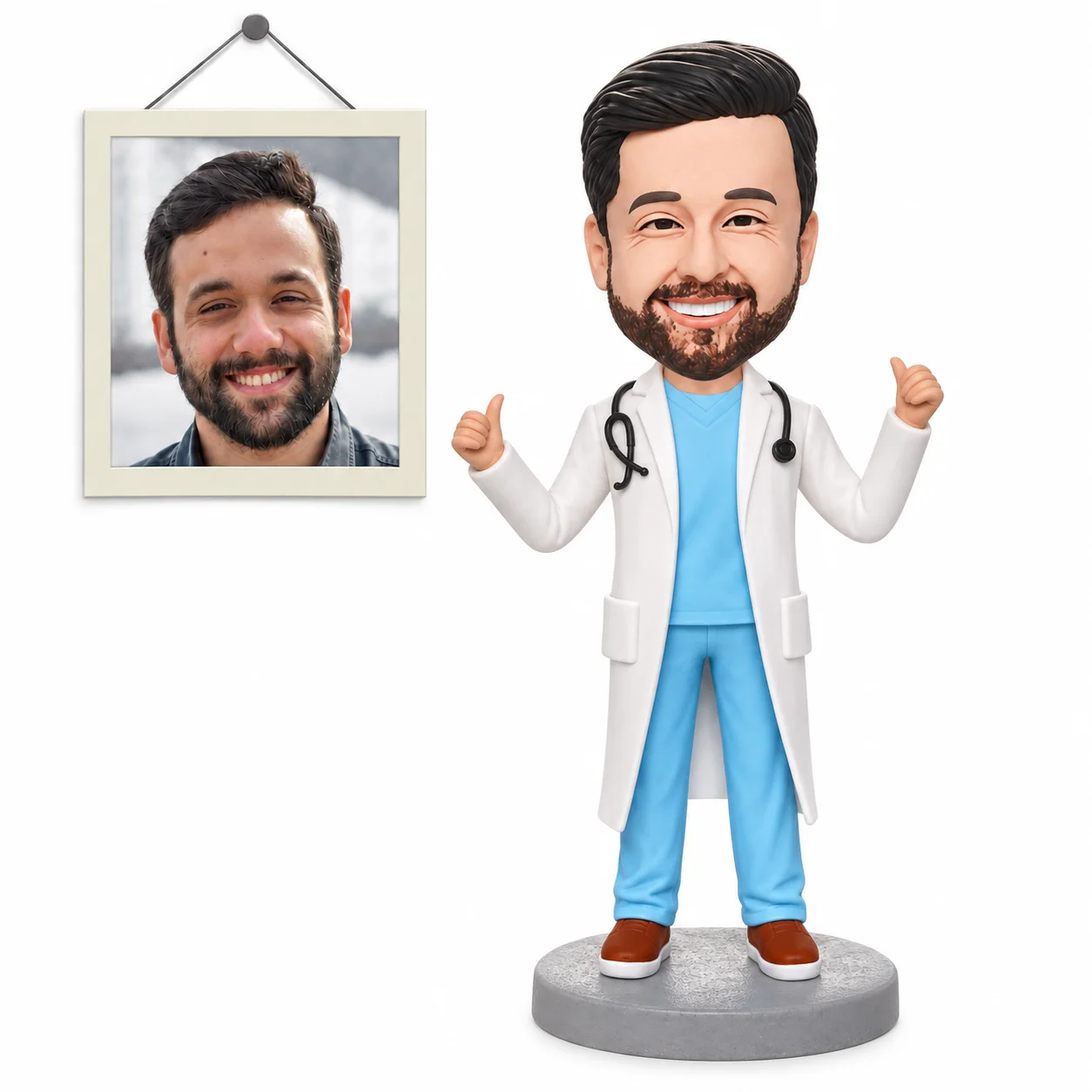 Personalized Doctor Bobblehead, Open Arms Physician Thank You Gift
