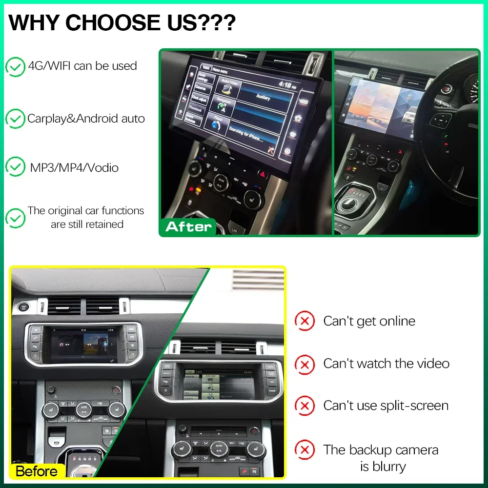 13.3 inch Radio GPS For 2012-2018 Land Rover Evoque / L538  Carplay  Android 14 Screen Smart Navigation Multimedia Player