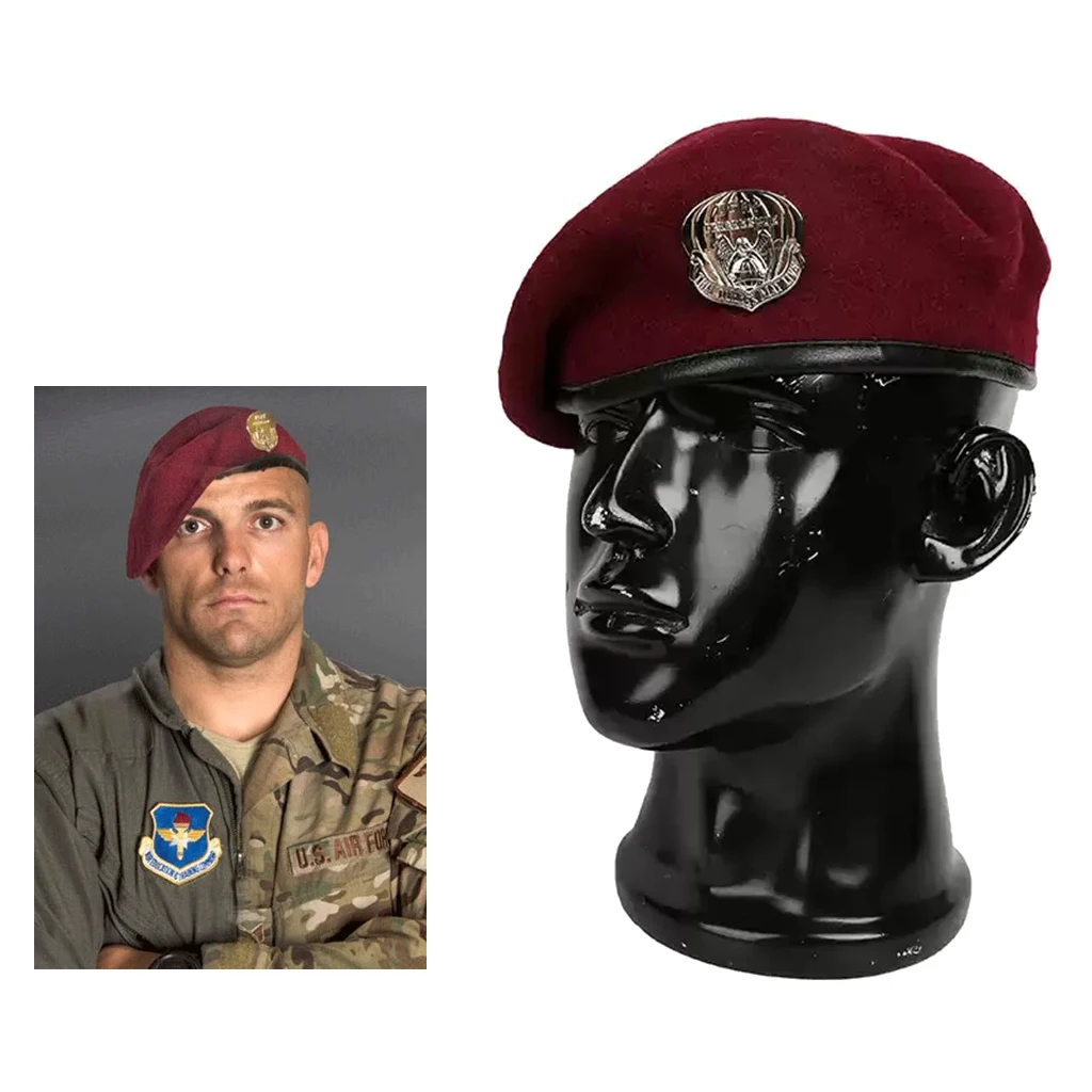 Air Force Rescue Team Cosplay-Kostüm, Baskenmützen, USAF PJ Airborne Troops, rote Baskenmützen, Air Angels, Soldatenkostüm, Hüte, Zubehör