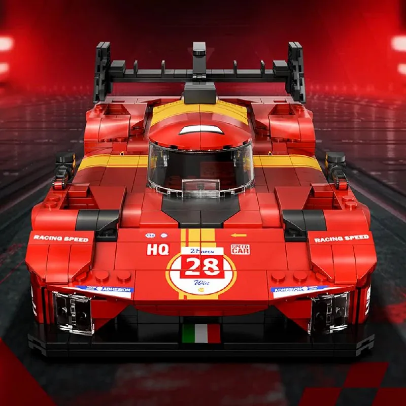 Technik 499p vermelho carro de corrida blocos de construção conjunto esporte seep hypercar montagem tijolo modelo kit brinquedos adulto criança presente aniversário 980 pçs