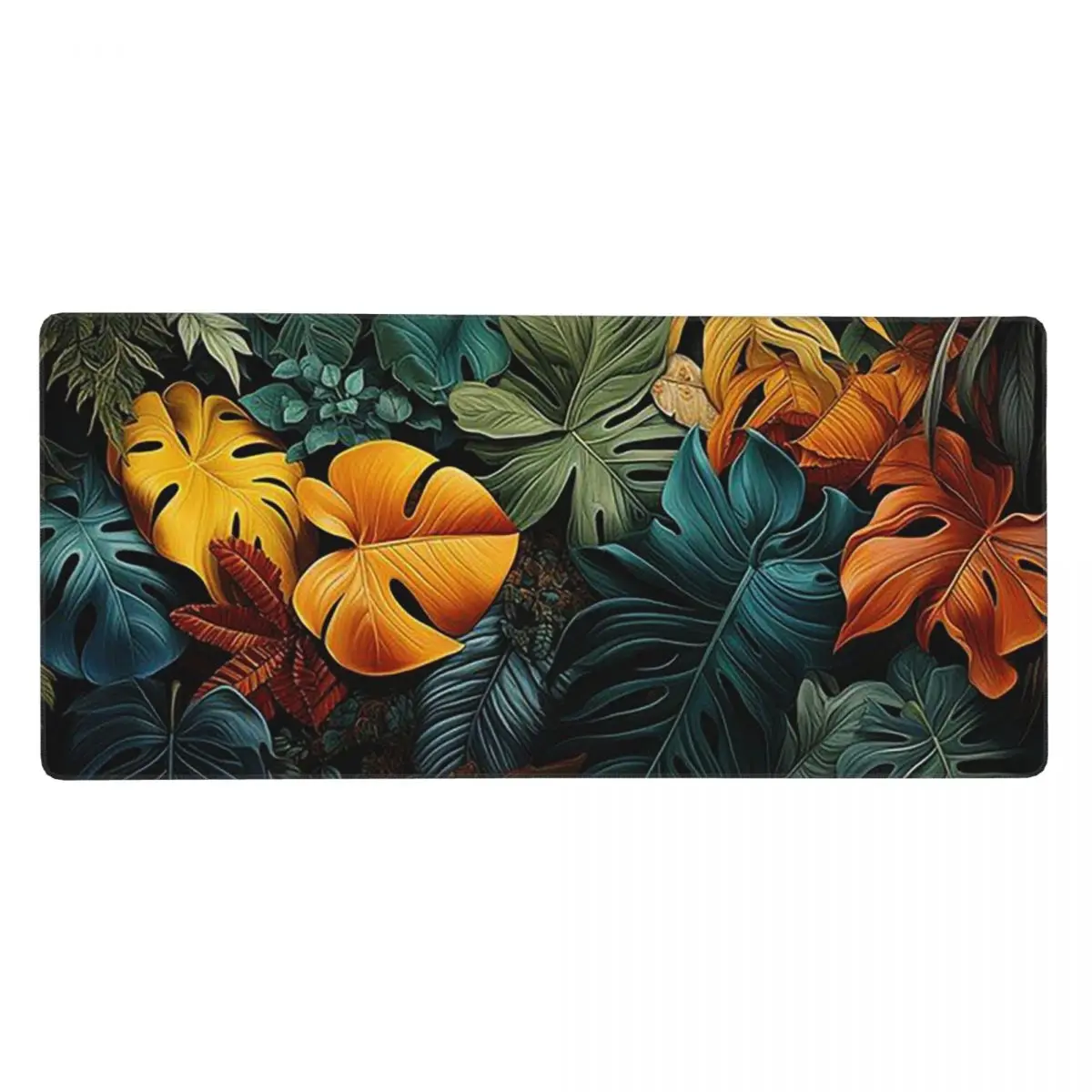 Tropical Monstera Forest Green Large Mouse Pad Computer Keyboard Mouse Mat Gaming Laptop Desk Mat Office Accessories Table Mats