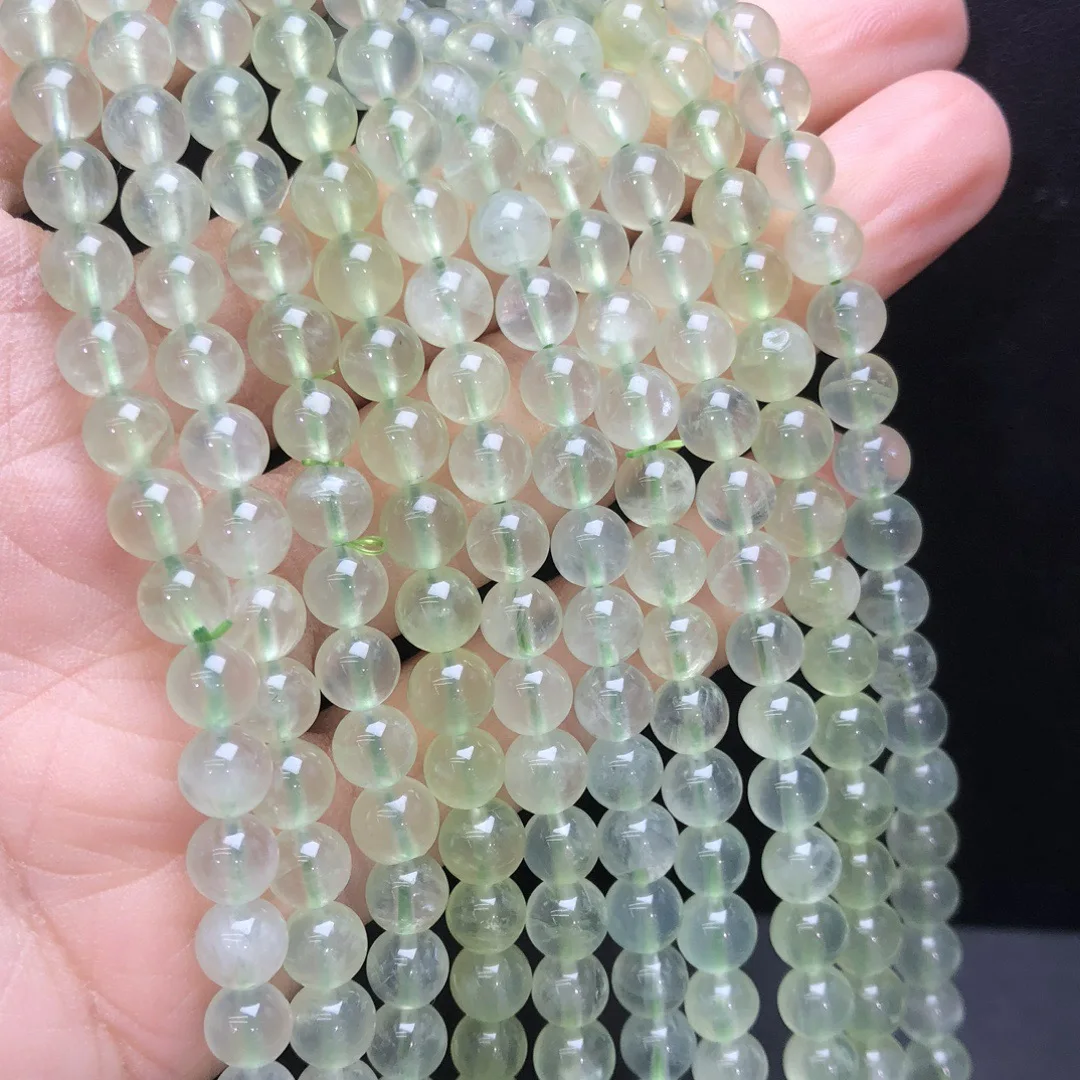 

Браслет из натурального пренита 6 мм с тремя кругами, модный, персонализированный, для мужчин и женщин, праздничный подарок, 1 шт.