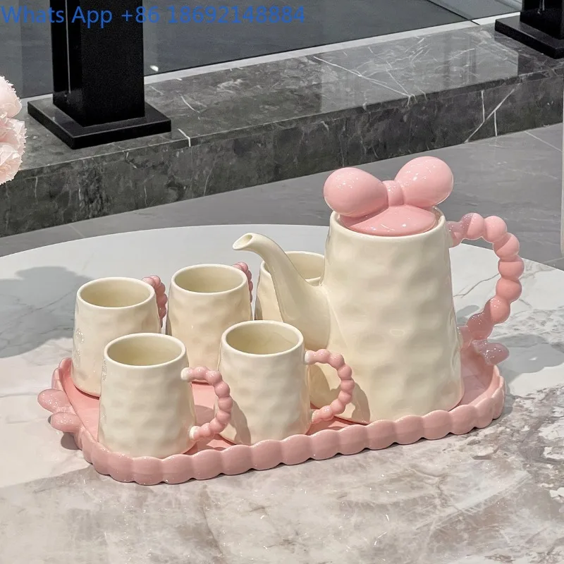 

Домашний набор для питья в кремовом стиле на новоселье, журнальный столик для гостиной, высококачественный керамический держатель для чашки, чайный сервиз