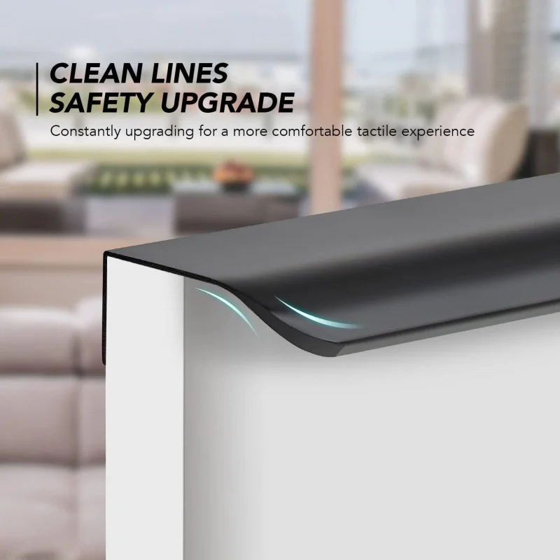 أسود/ذهبي/رمادي حافة الخزانة إصبع سحب المطبخ درج مخفي يسحب سبائك الألومنيوم مقبض الباب المخفي ، مقابض لقطع الأثاث قوس #3