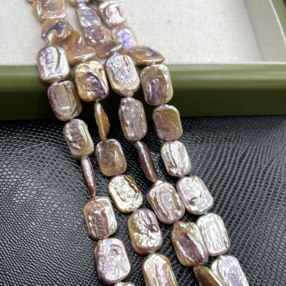 

13x38mm Baroque Rectangular Pearl Colored Natural Freshwater Pearl Semi-Finished Beads for Jewelry Making DIY Necklace Bracelets