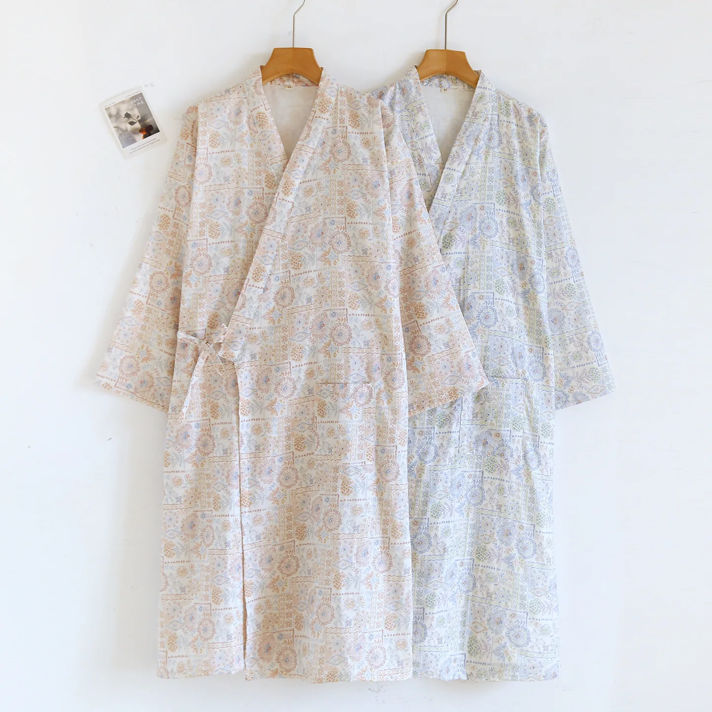 

Kimono Sleepwear For Sleeping Robe Sleepwear Women Nightwear Dressing Gown Floral Spring Autumn Pure Cotton Bathrobe Female