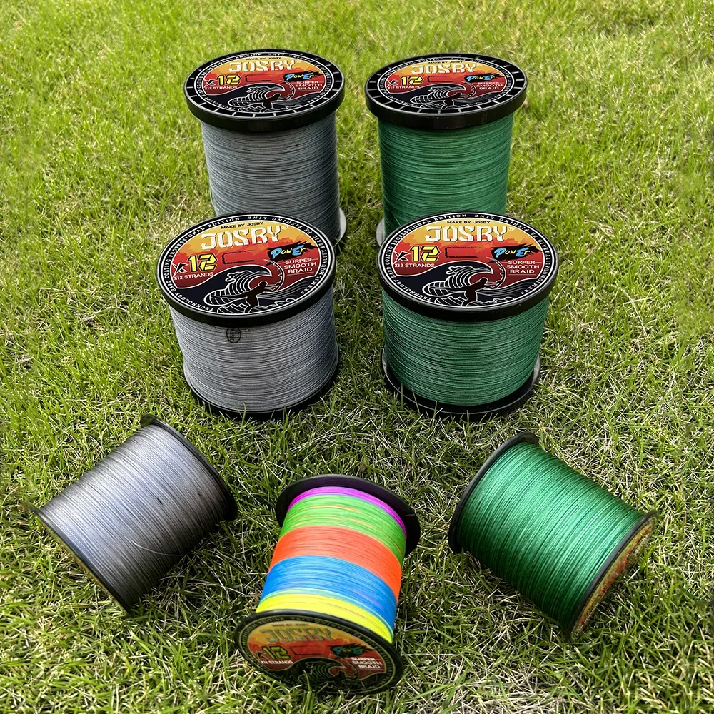 JOSBY Braided Fishing Line 12 Strands Smooth Multifilament  PE Weave Sea Freshwater Extreme Japan Carp Thread 100/300/500/1000M