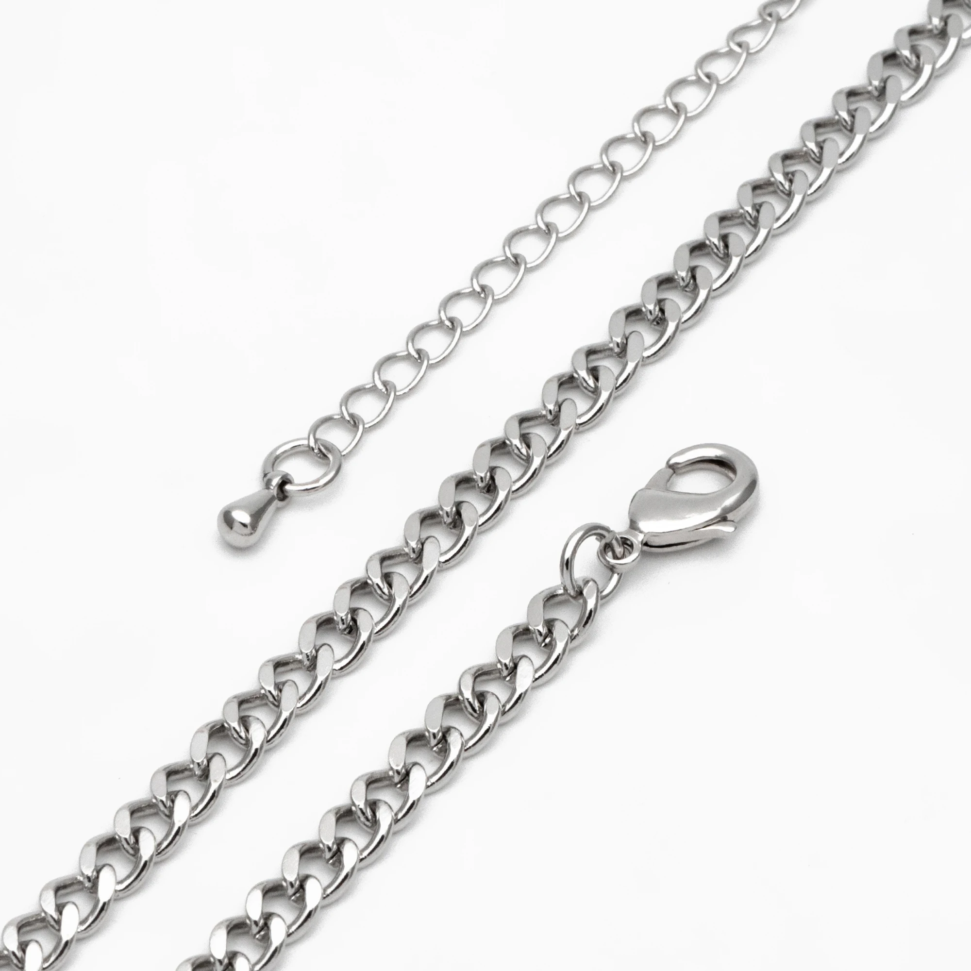 Rhodium Plated Brass Finished Bracelet/ Necklace with Extender Chain, Ready to Wear (#LK-429-2)