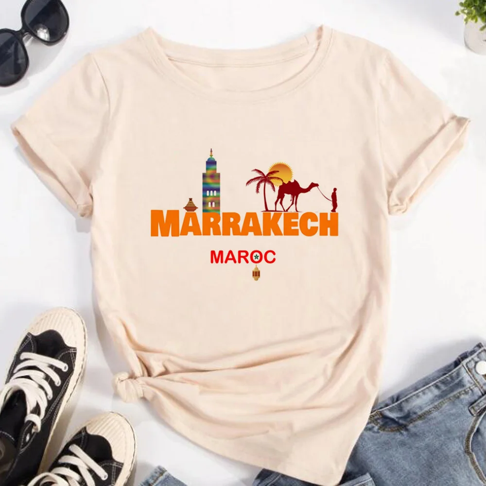 Maroc Morocco t shirt women designer Y2K summer Tee female harajuku funny anime clothes