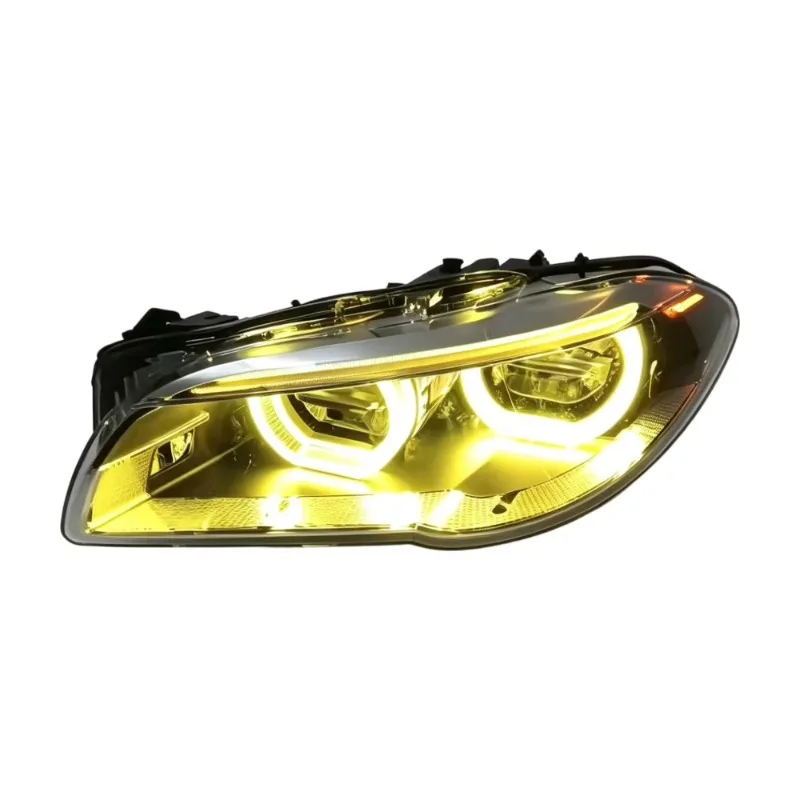 HEADLIGHT ASSEMBLY, UPGRADED LED HEADLIGHT for BMW 5 SERIES F10 2011-2018,YELLOW WHITE DAYTIME RUNNING LIGHT SWITCHABLE