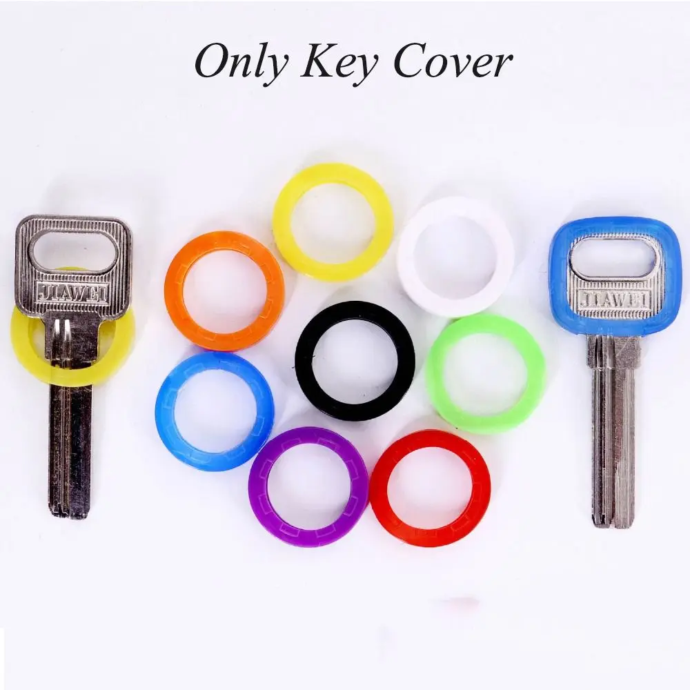 8pc/set Elastic Silicone Bag Organizer  Keyring Rings  Key Case  Key Cap Covers  Topper Key Holder