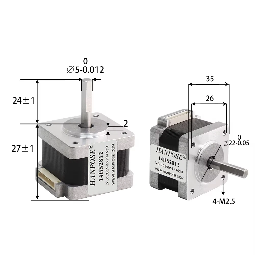 High-Quality Nema 14 Stepper Motor 35X28mm 1.2A 0.15N.m 14HS2812 for CNC milling machine Stepper Motor