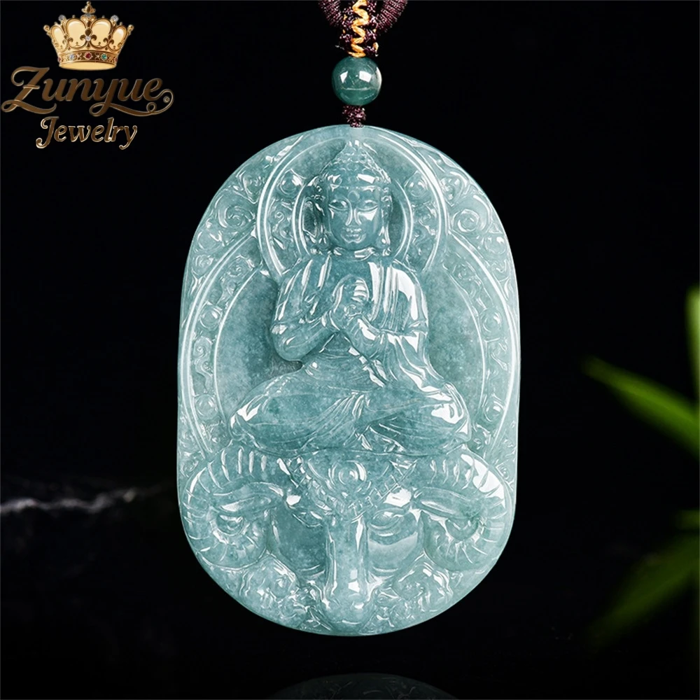 

Натуральный нефрит А-класса, голубая вода, великое солнце, Будда, нефритовый кулон, роскошные качественные ювелирные изделия, модные ювелирные изделия, подвески, изысканные, элегантные
