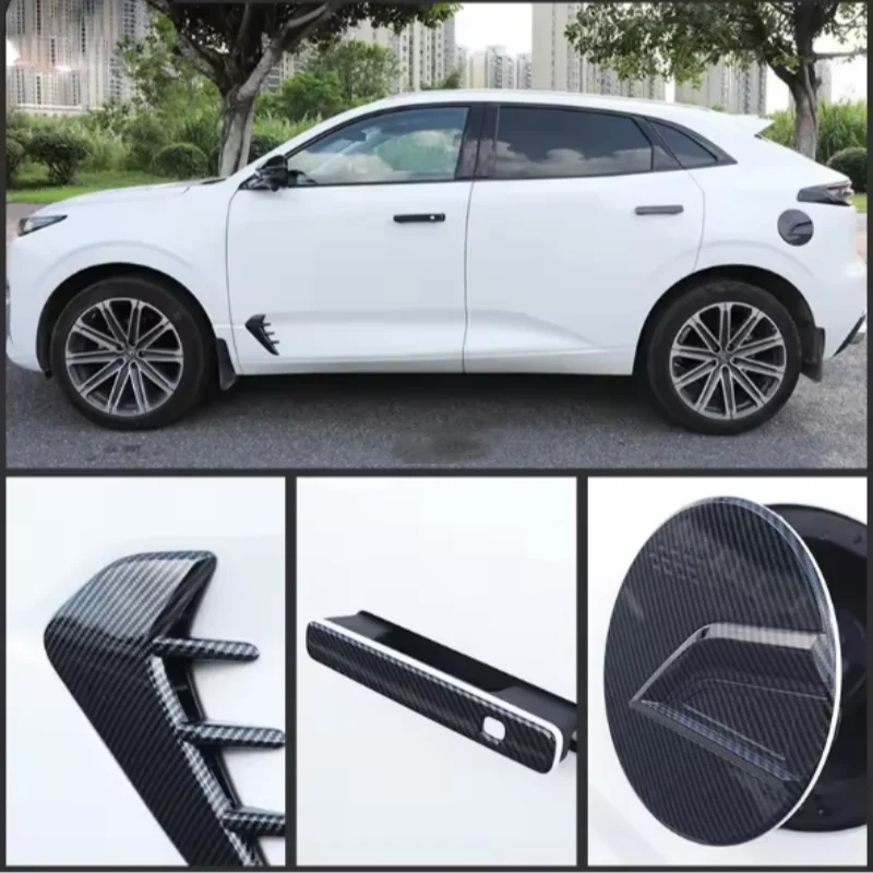 

For Changan Unik Uni-k 2021- 2023 Carbon Fiber Rearview Mirror Door Handle Side Fender Wiper Stip Front Rear Rearlamp Cover