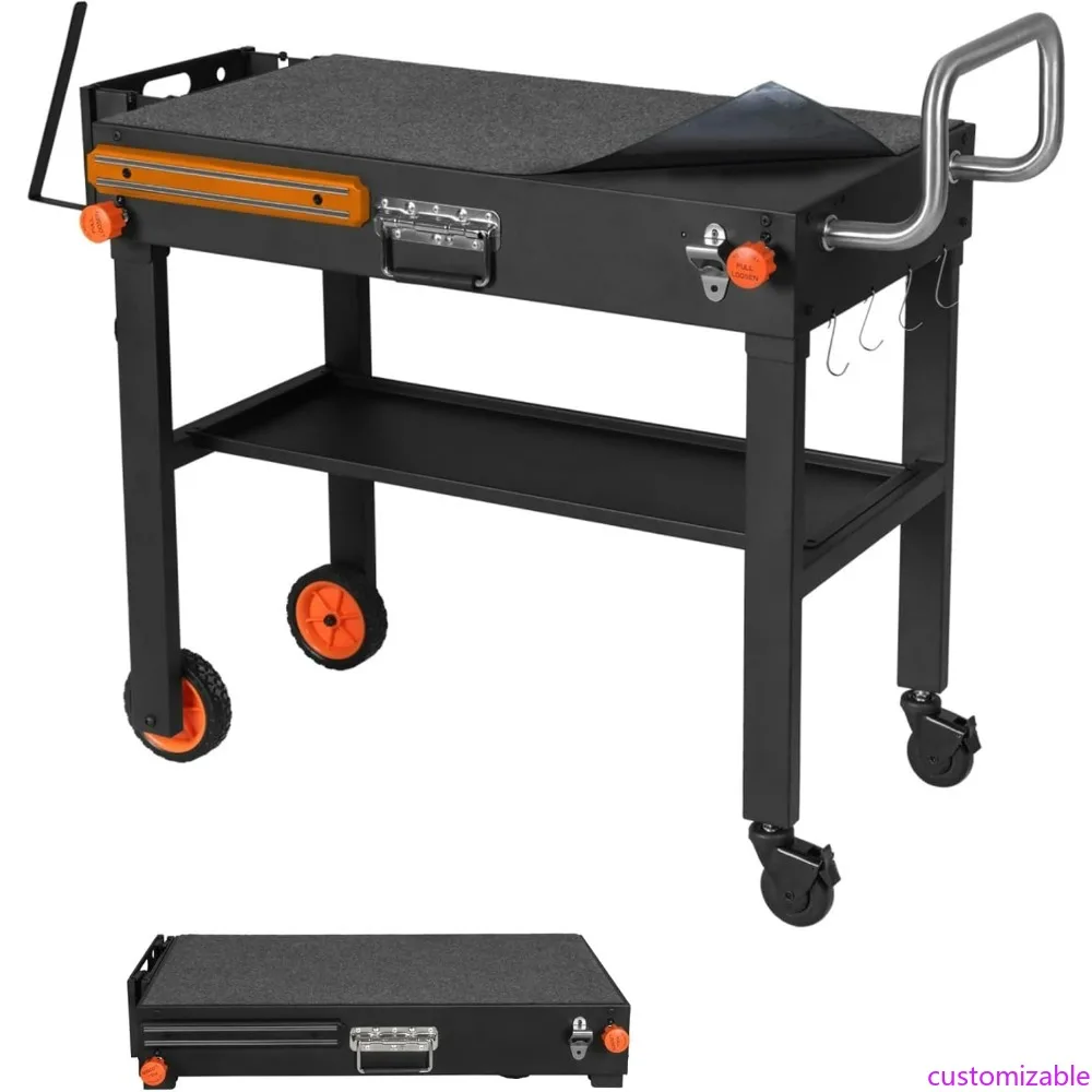 

Портативная тележка для гриля на открытом воздухе для гриля Blackstone и Weber, колесная и складная