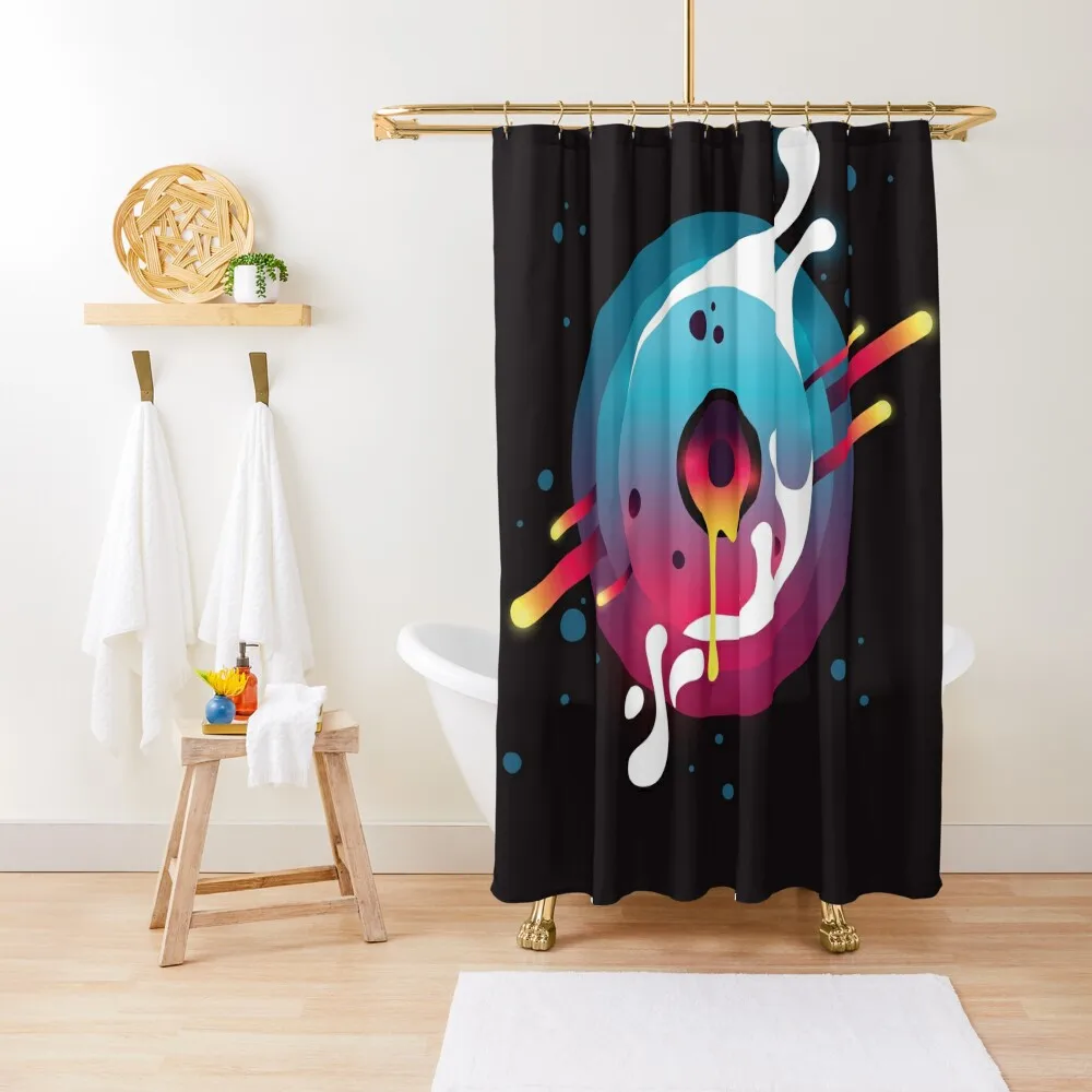 

Synthwave Space: Saturn Shower Curtain Bathroom Shower Bathroom Fabric Waterproof Fabric Bathroom Shower Waterproof Curtain