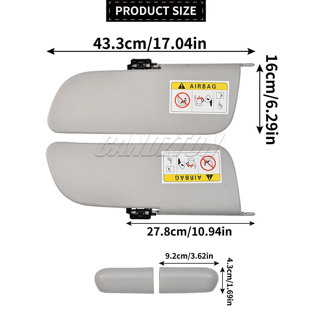 For Citroen C3 II Zenith New Sun Visor Interior Sunshade Kit Left Right A1613251480 1613251480 Easy Installation Car Accessories