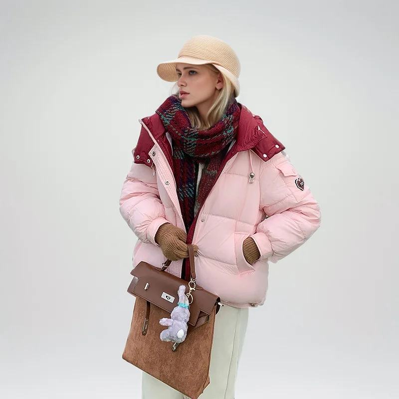 Giacca in cotone da donna 2024 nuovo inverno femminile sottile corto con cappuccio cappotto caldo capispalla da donna donna colore puro Casual parka