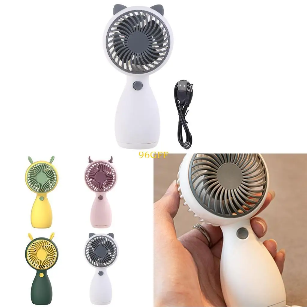 96GF Mini Portable Fan Hand-held USB Rechargeable Pocket Size Lovely Animals