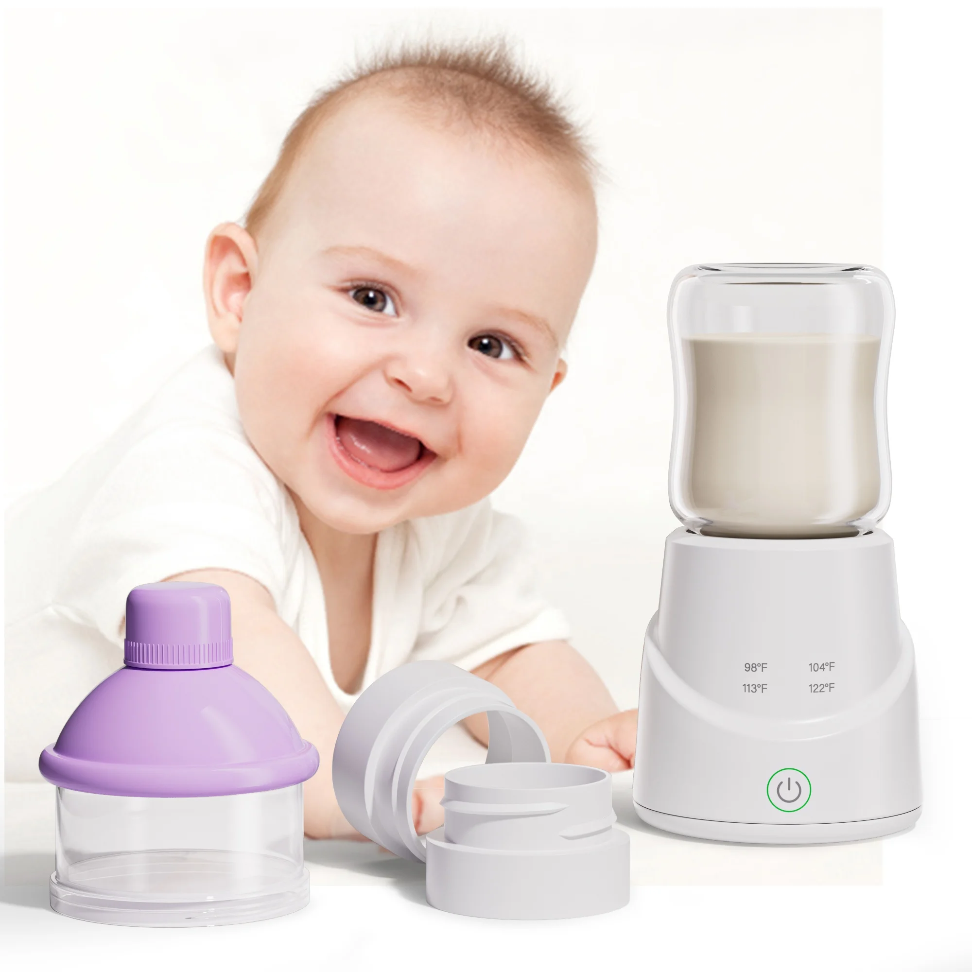 

Fast Heating Warmer With Adapters Rechargeable Warmer With Temperature Control Cordless Baby Warmer
