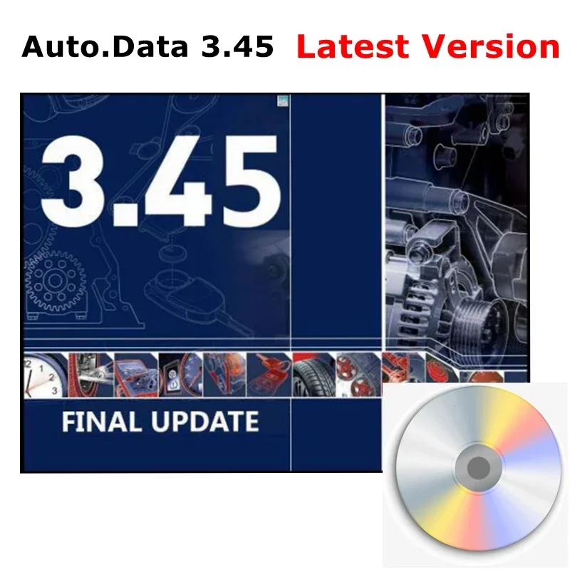 Software de reparación de automóviles, gran oferta, 2024, diagramas de cableado de datos, instalación de vídeo, AutoData 3,45, unidad USB CD multilingüe, 3,40