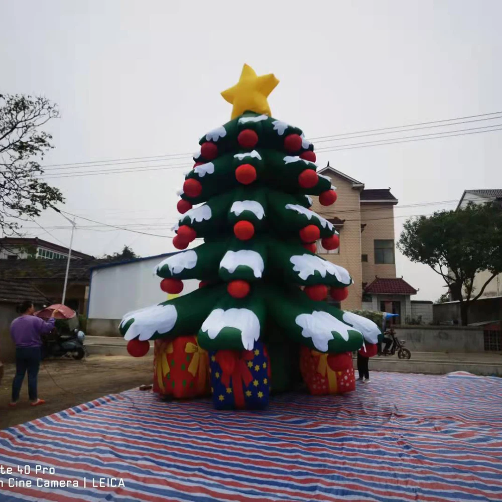 Inflatable Christmas tree airblown 6m 8m Inflatable Santa tree with blower Outdoor yard Decoration for sale free air shipping